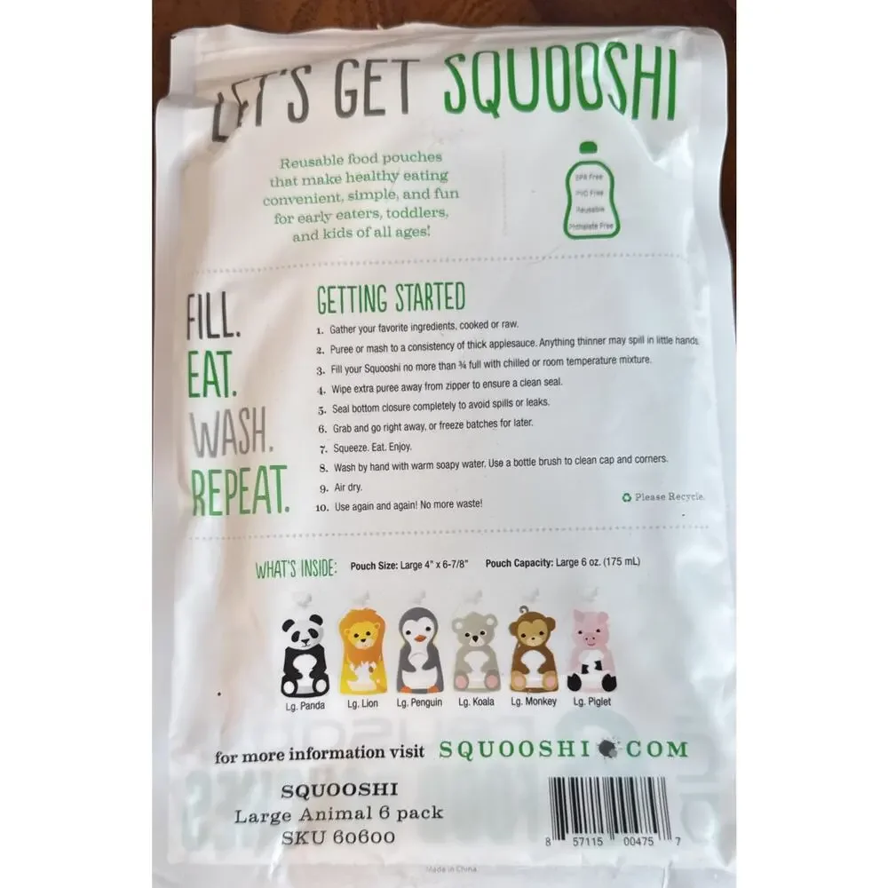 Squooshi Filling Station Baby Food Pouch Maker with 6 Reusable Pouches With Lids